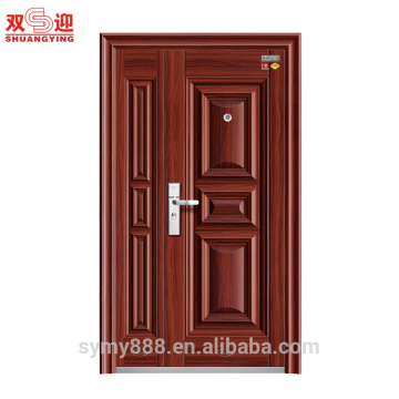 Certificated steel firerated door double leaf fireproof steel sheet grilled design